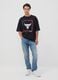 Black pure cotton T-shirt with Chicago Bulls print_1