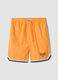 Orange regular fit sports shorts with white and black details_4
