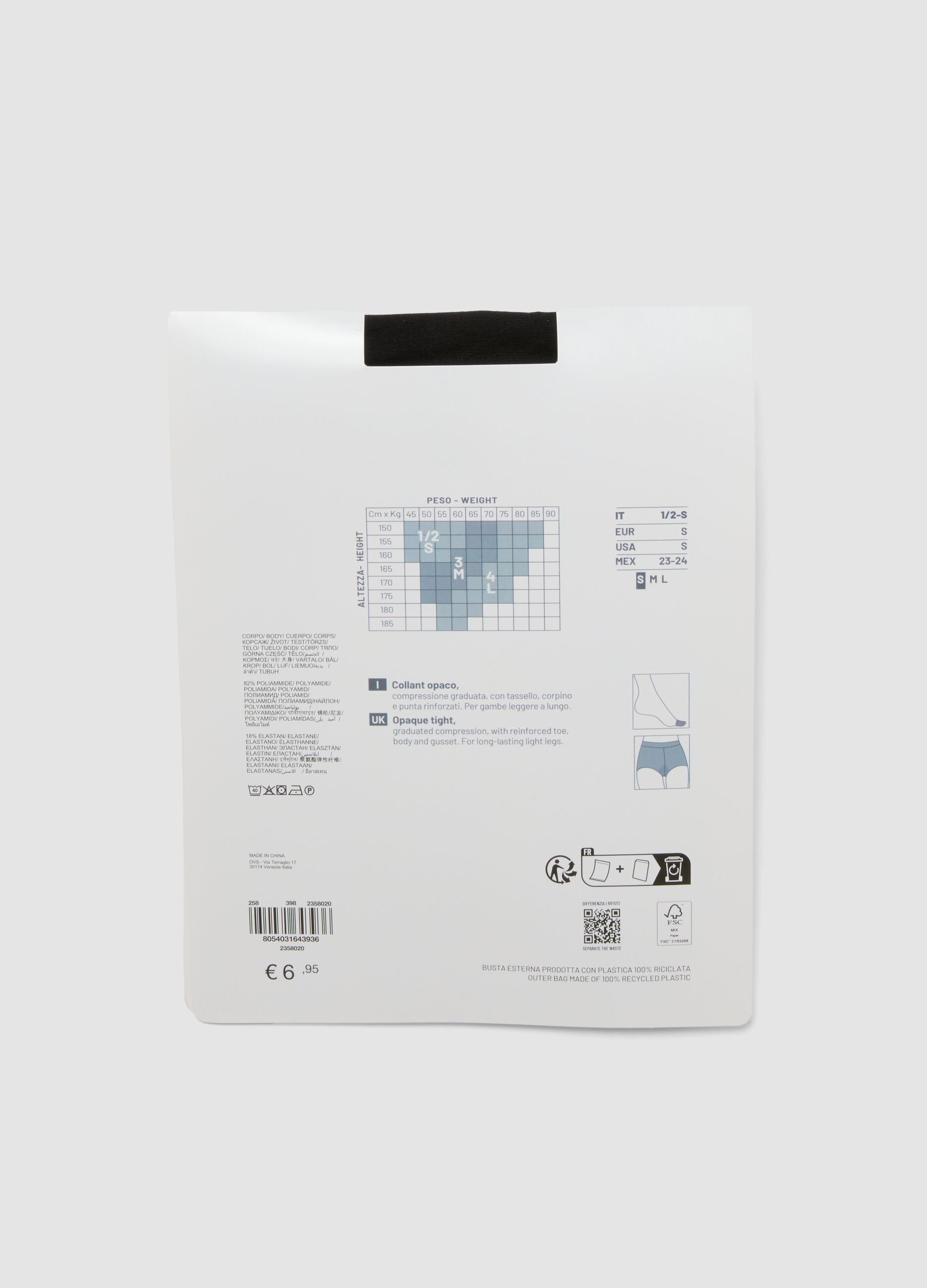 Black stretch-fabric tights