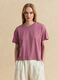 Pink short-sleeve T-shirt in lyocell and cotton blend_1