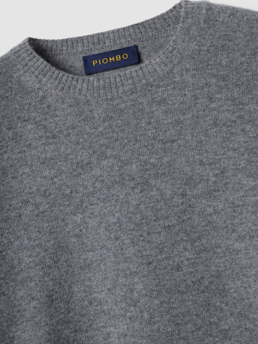 Grey pure lambswool crew-neck jumper, regular fit_1