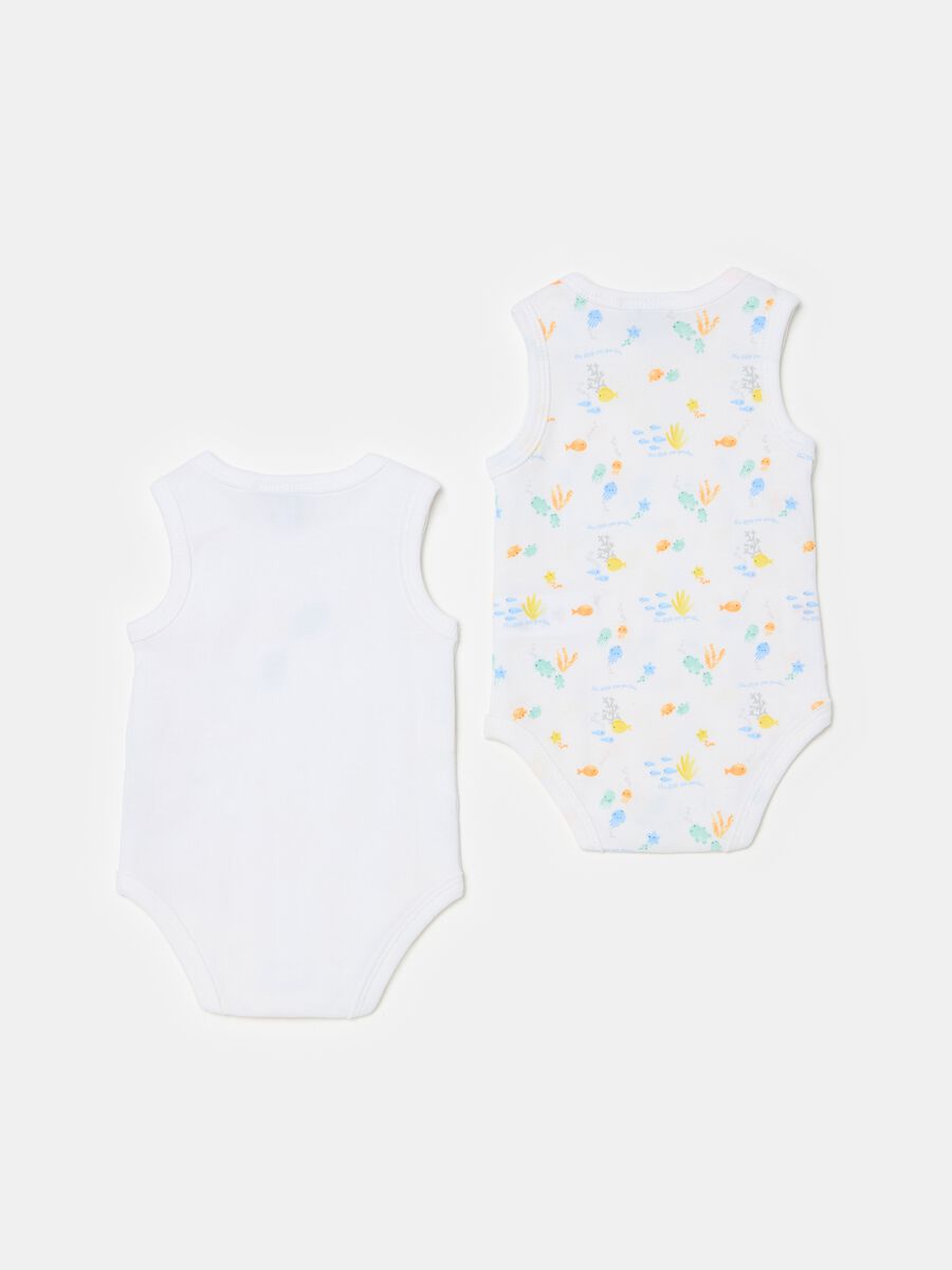 Two-pack organic cotton bodysuits with Velcro_1