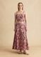 Multicolour cotton and linen-blend midi skirt_0