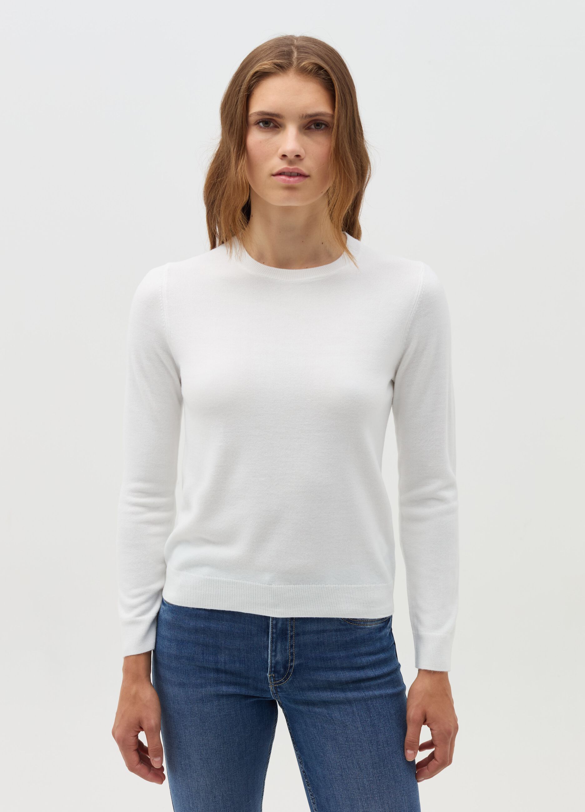 Long-sleeved solid colour jersey