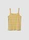 Yellow striped pure cotton regular-fit tank top_5