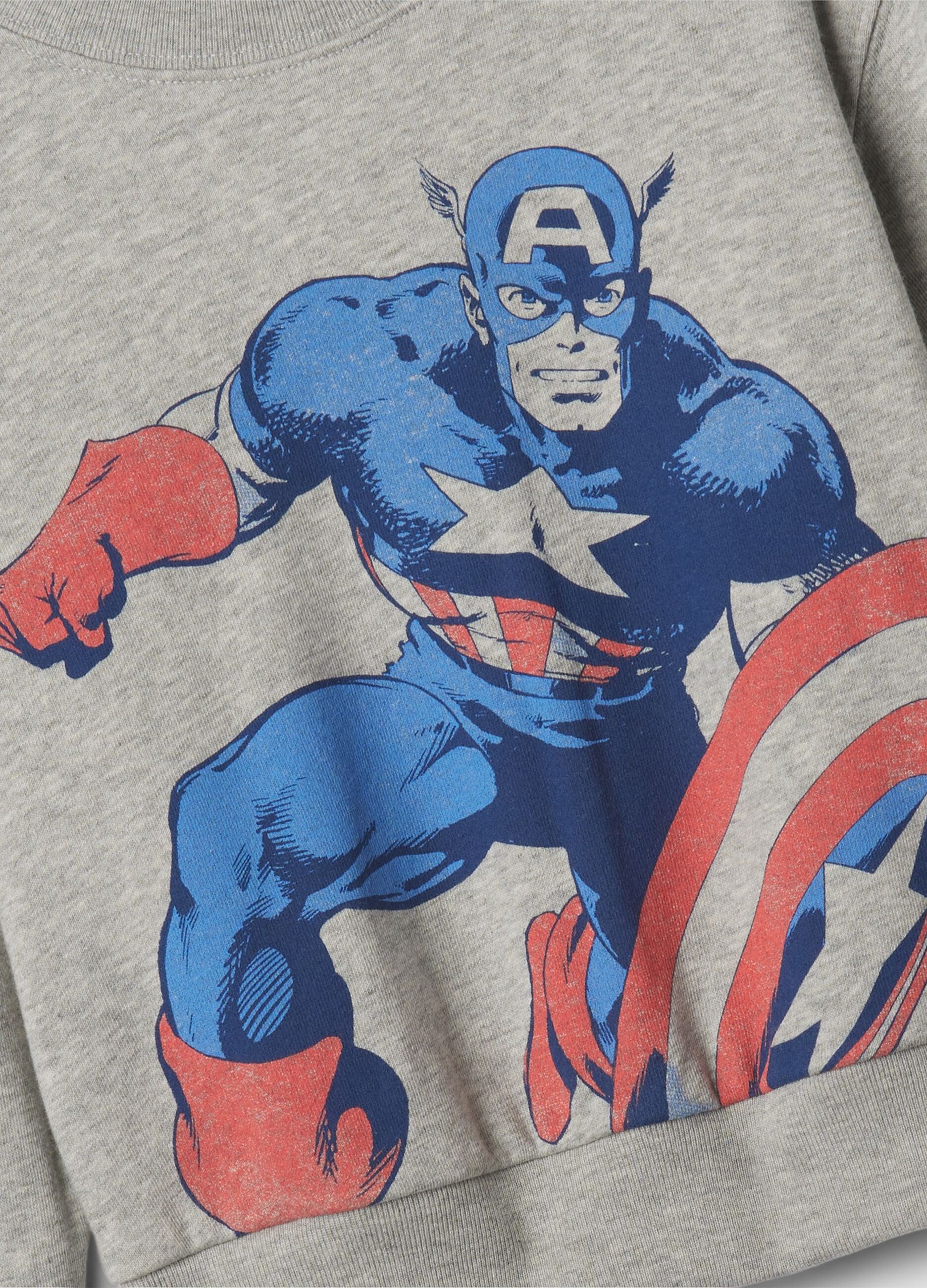 Sweatshirt with round neck and Marvel Captain America print