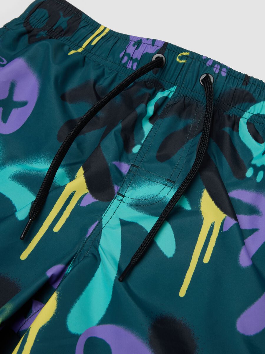 Short de bain gar&ccedil;on bleu &agrave; motif_2