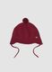 Cappello rosso in puro cotone organico con pon pon_0