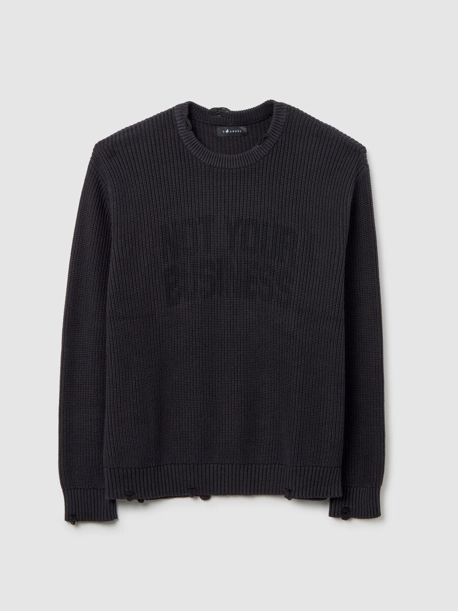 Black pure cotton oversized sweater_4