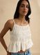 Top smanicato con lavorazione arricciata a balze e inserti in pizzo crochet_1