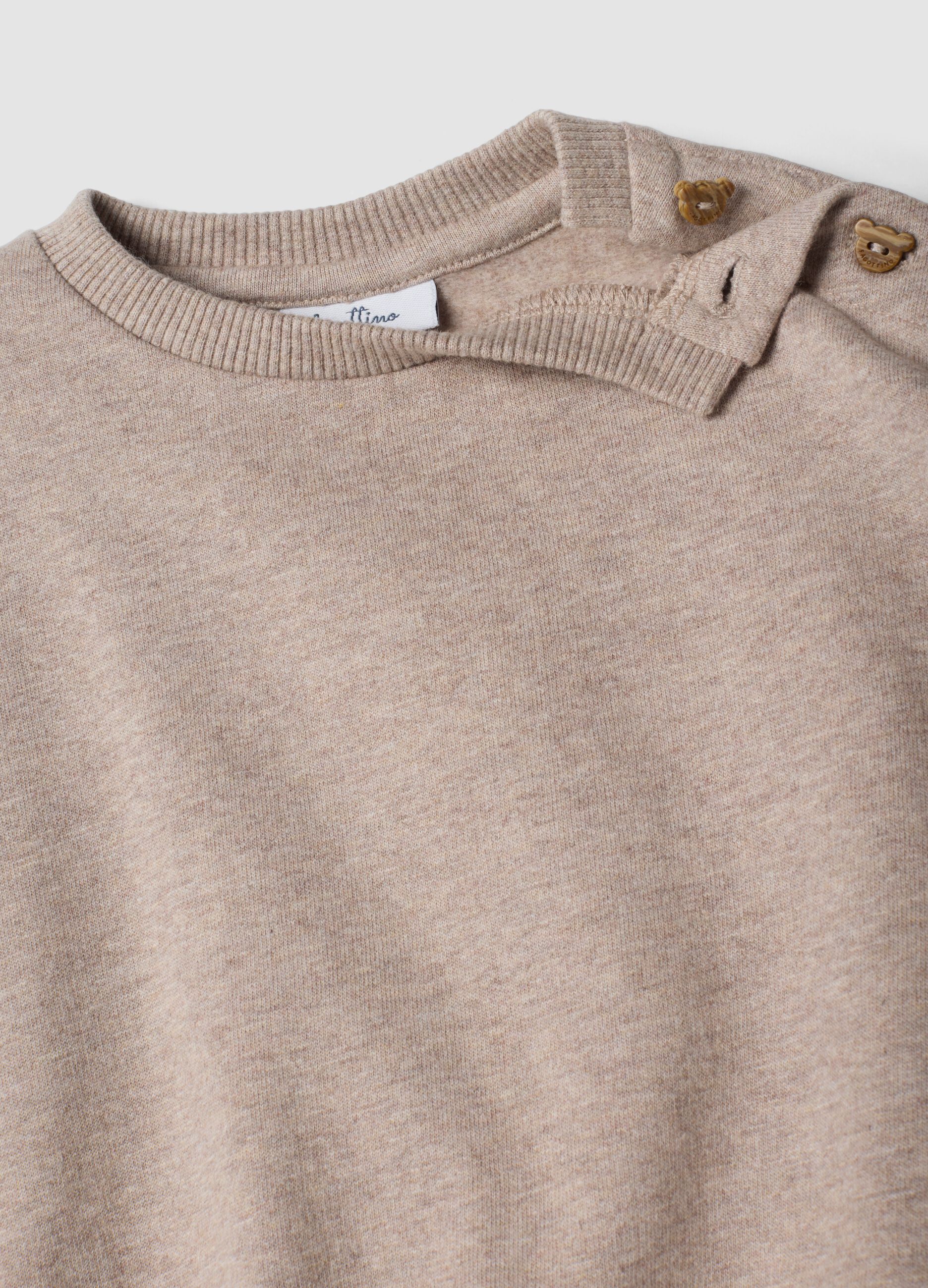 Conjunto bege em algod&atilde;o org&acirc;nico com sweatshirt e leggings