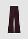 Brown ribbed pure cotton flared leggings_4