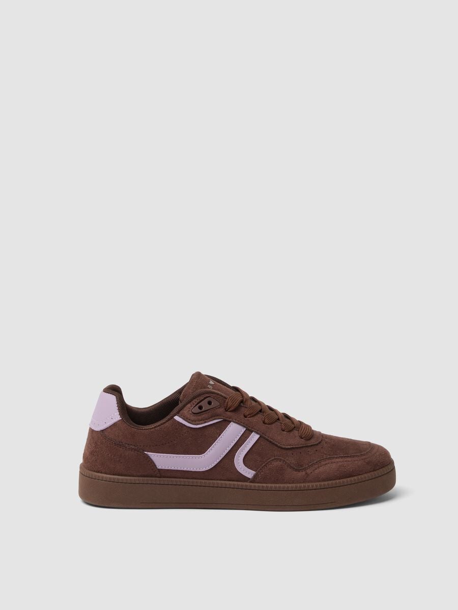 Brown trainers with pink inserts_0