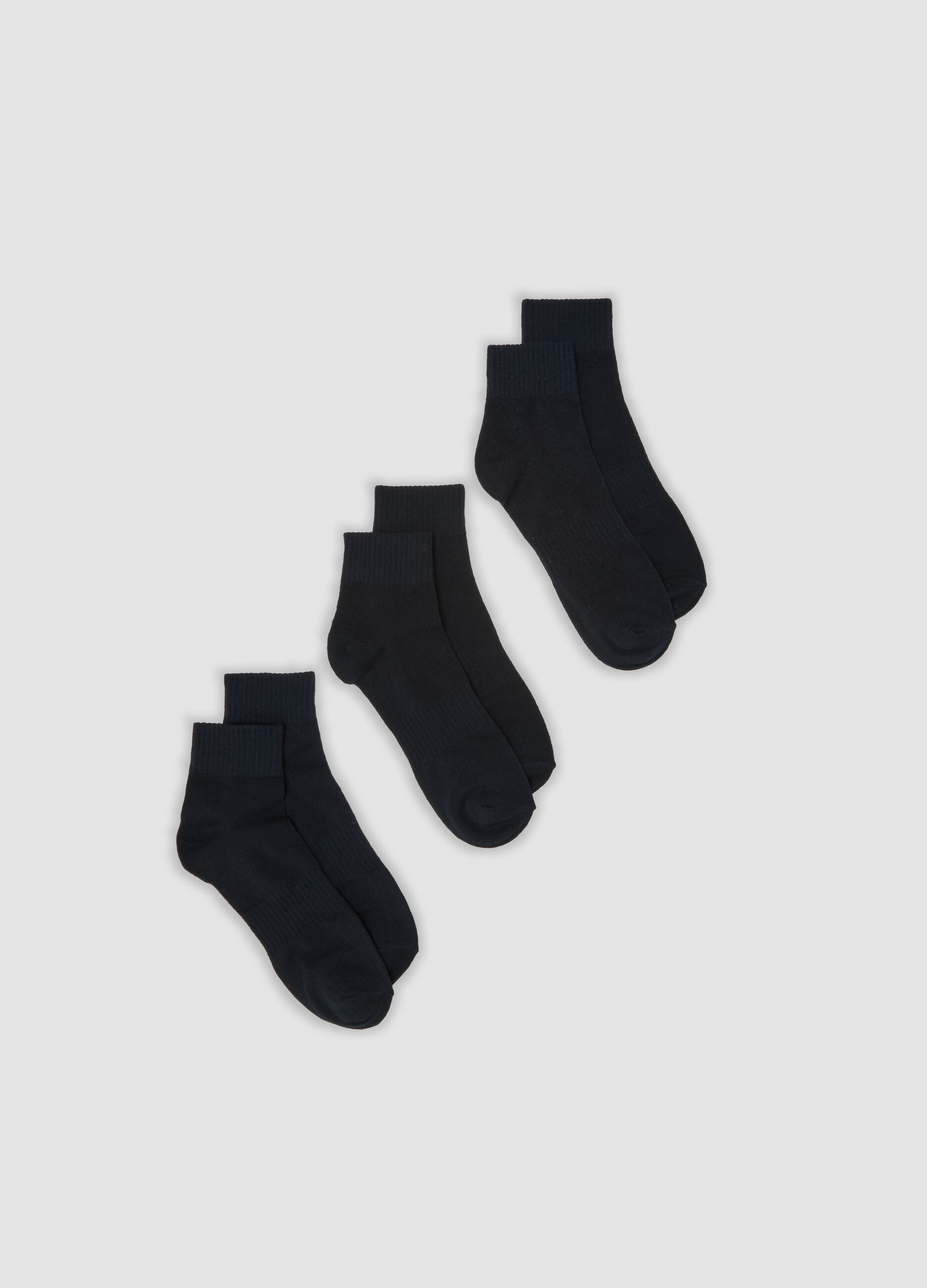 3er-Pack blaue Sportsocken in Bio-Baumwolle, kn&ouml;chelhoch