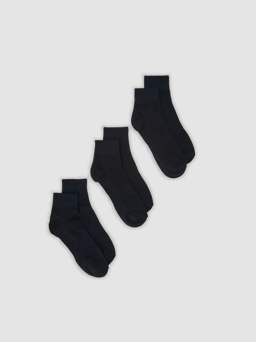 3er-Pack blaue Sportsocken in Bio-Baumwolle, kn&ouml;chelhoch_0