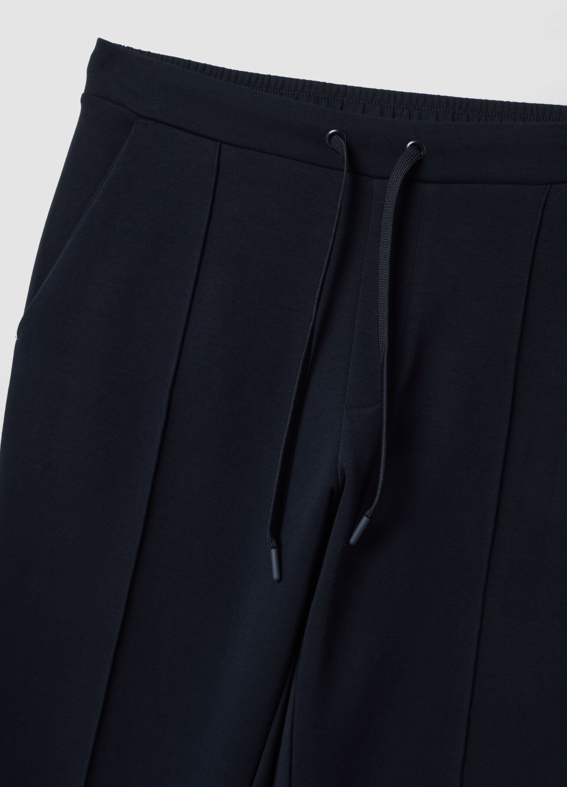 Blue regular-fit stretch cotton trousers