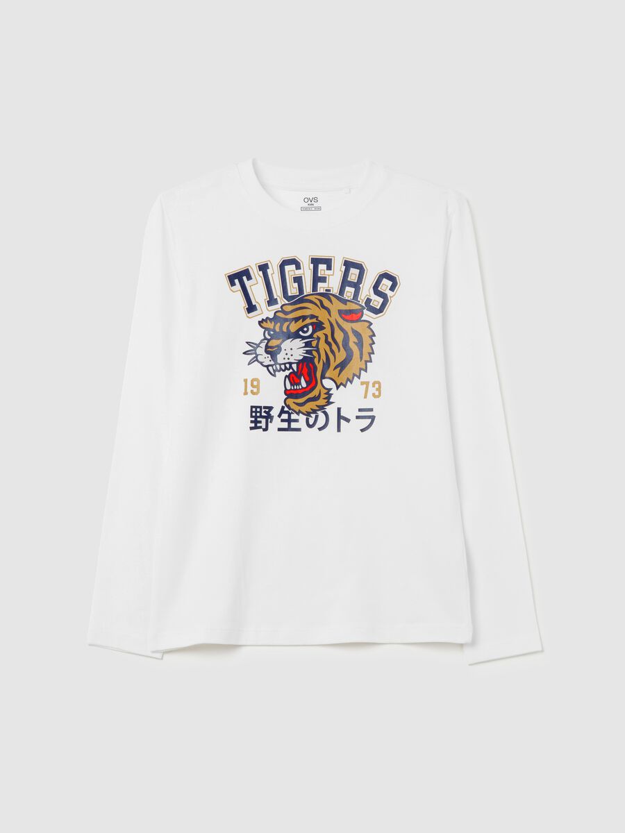 T-shirt with long sleeves and "Tigers 1973" print_3
