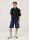 Blue denim shorts in stretch cotton_0