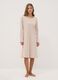 Beige organic cotton-blend jersey nightdress with crew neck_0