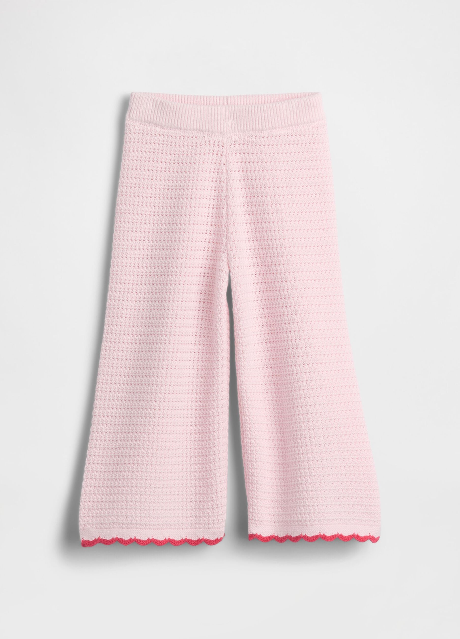 Pure cotton wide-leg trousers with eyelet detailing
