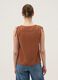 Brown pure cotton blouse with floral print_3