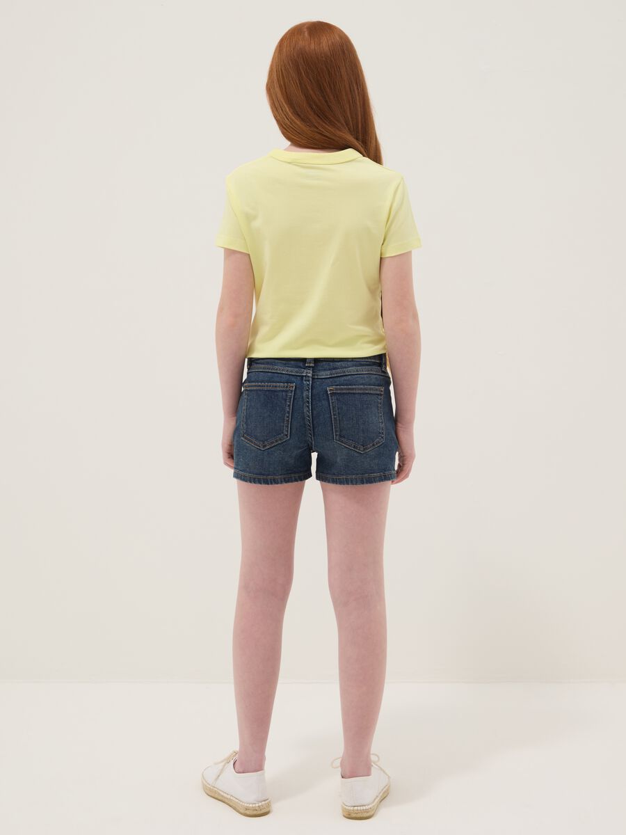 Blaue Denim-Shorts aus elastischem Baumwollmix f&uuml;r M&auml;dchen, Slim Fit_1