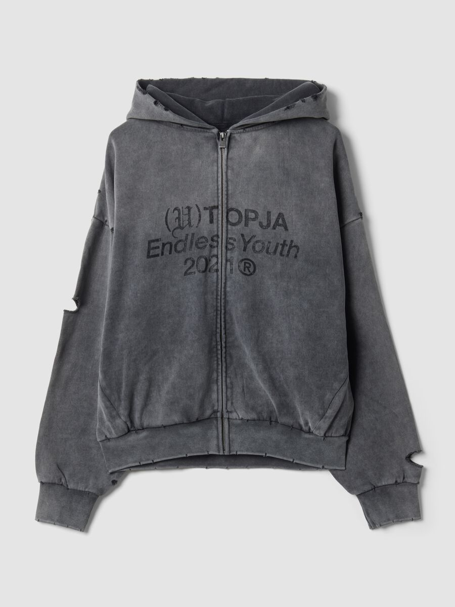 Full-zip Hoodie Sunfaded Grey_0