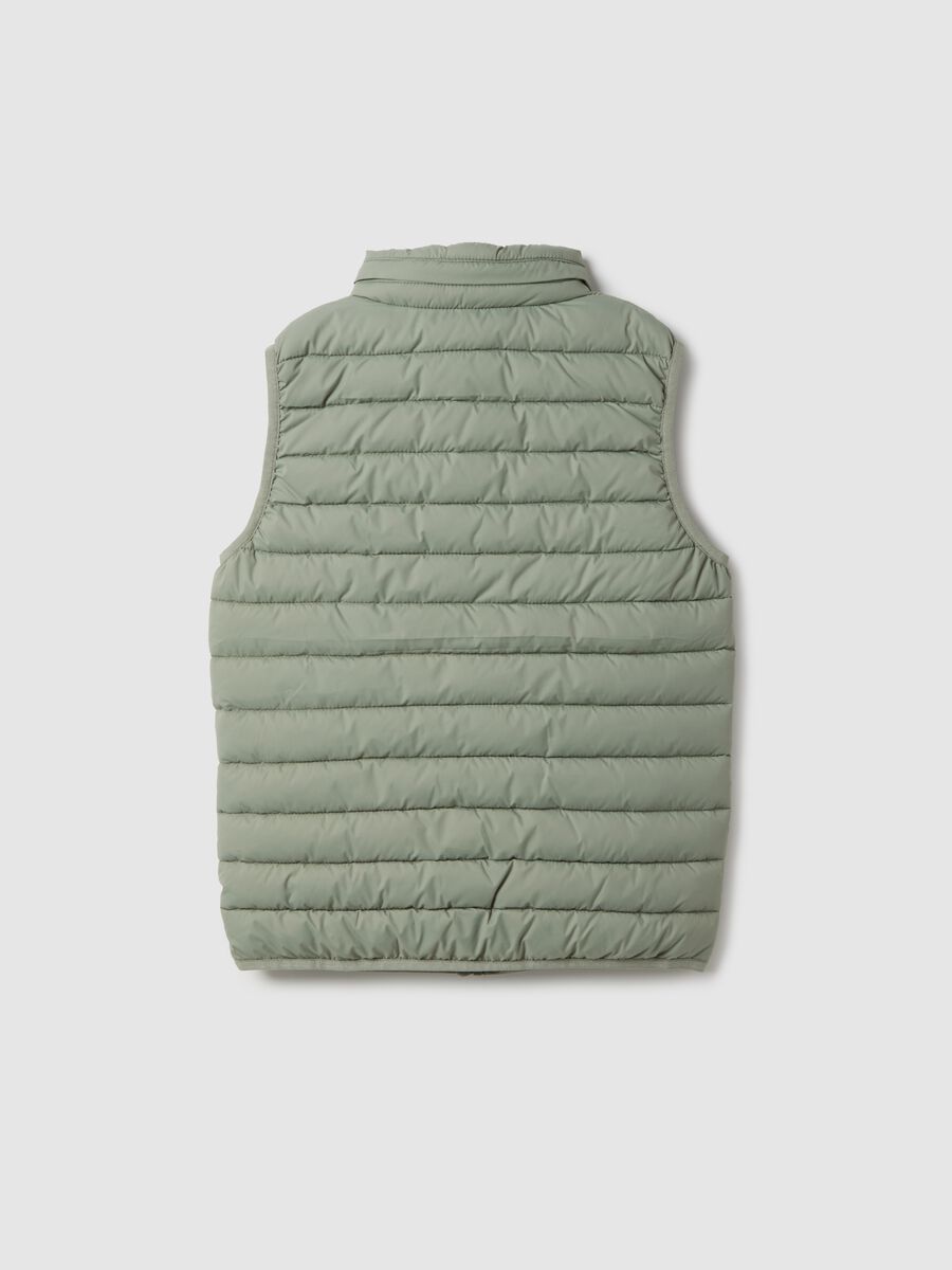 Gilet imbottito verde da ragazzo regular fit con cappuccio_1