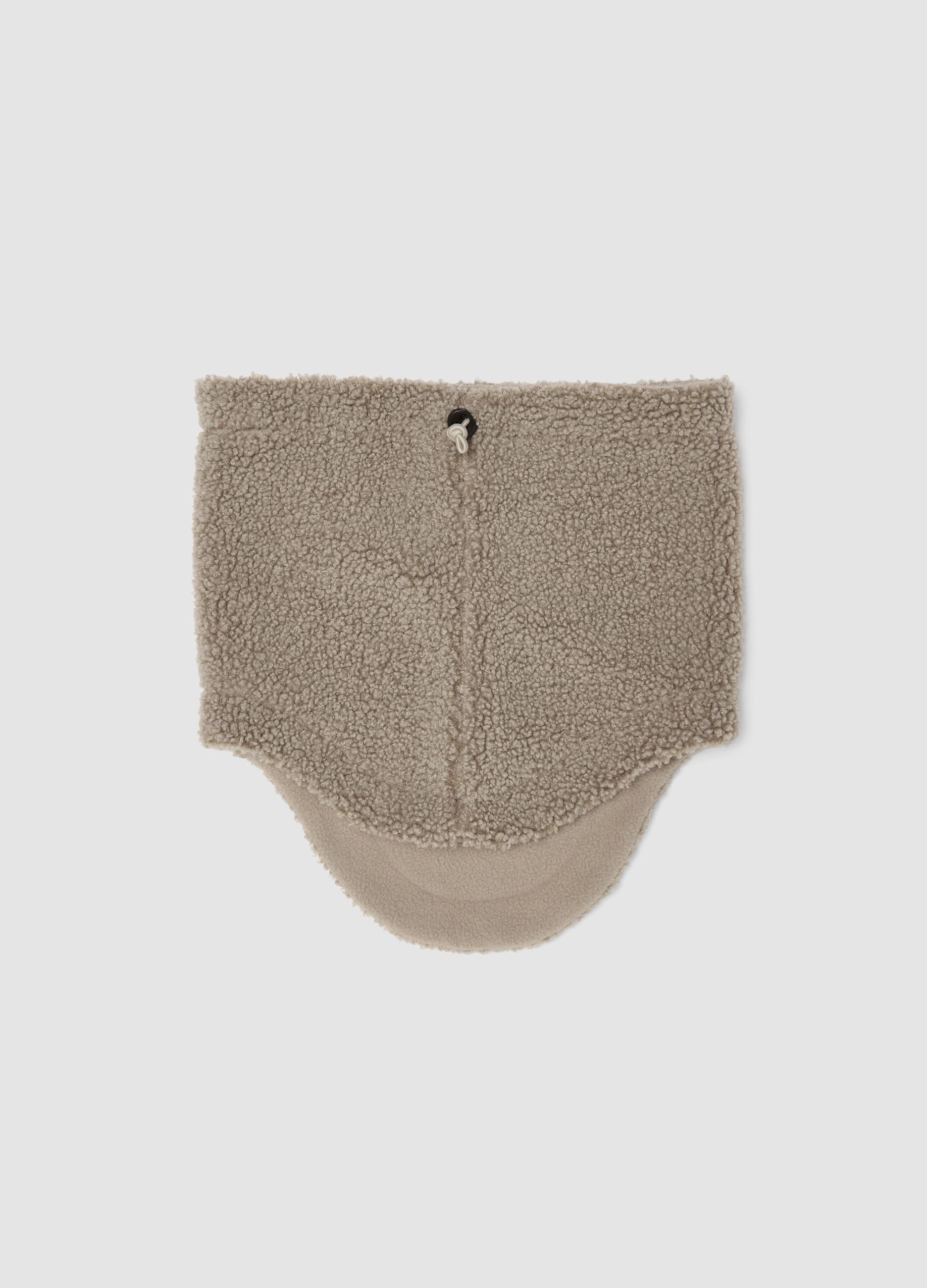 Beige teddy-effect neck warmer with drawstring ALTAVIA WITH DEBORAH COMPAGNONI