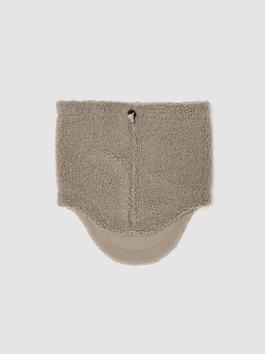 Beige teddy-effect neck warmer with drawstring ALTAVIA WITH DEBORAH COMPAGNONI_0
