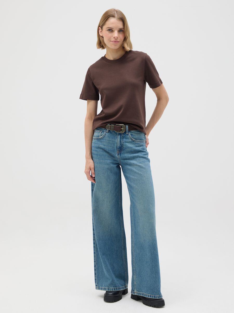 Brown pure cotton regular fit t-shirt_2