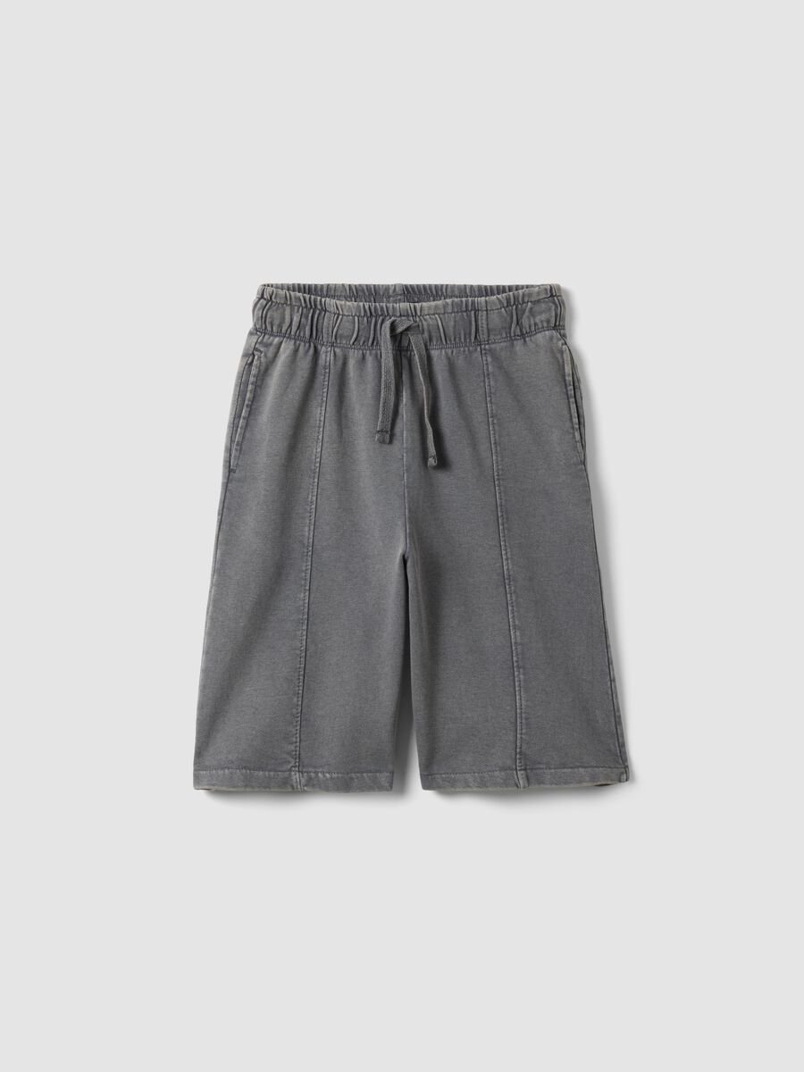 Cal&ccedil;&otilde;es cinzentos de puro algod&atilde;o corte confort&aacute;vel para rapaz_0