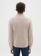Beige boy's jumper regular fit with cable design and half zip_1