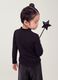 T-shirt nera in cotone elasticizzato con Collo rialzato_3