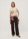T-shirt beige in puro cotone con girocollo e stampa floreale regular fit_1