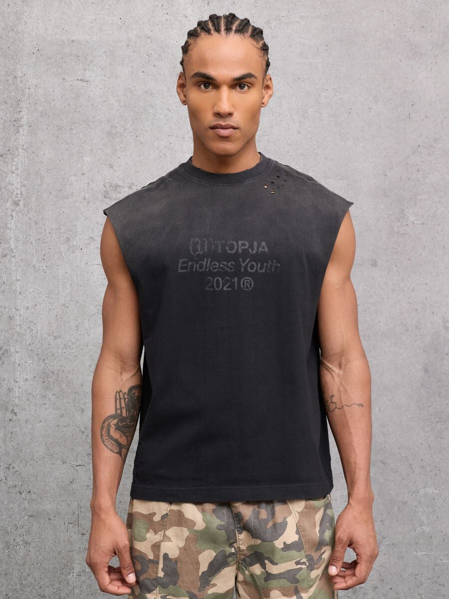 Sunfaded Black Tank Top_0