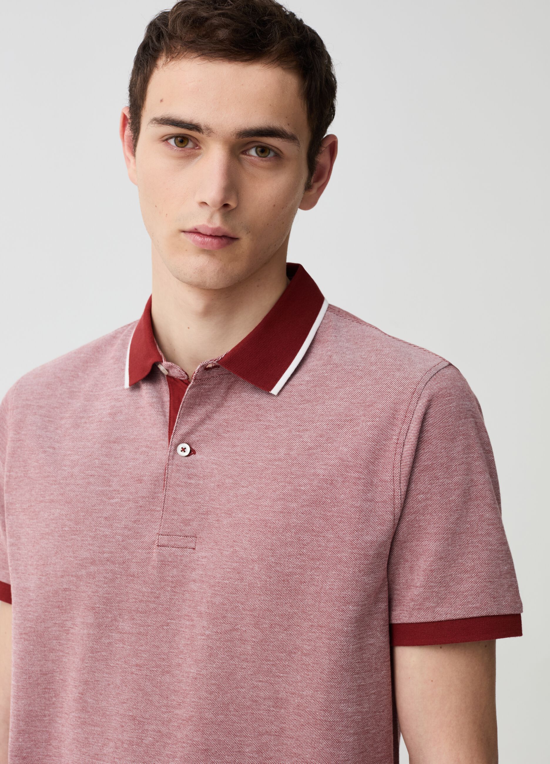 Piquet polo shirt with jacquard weave