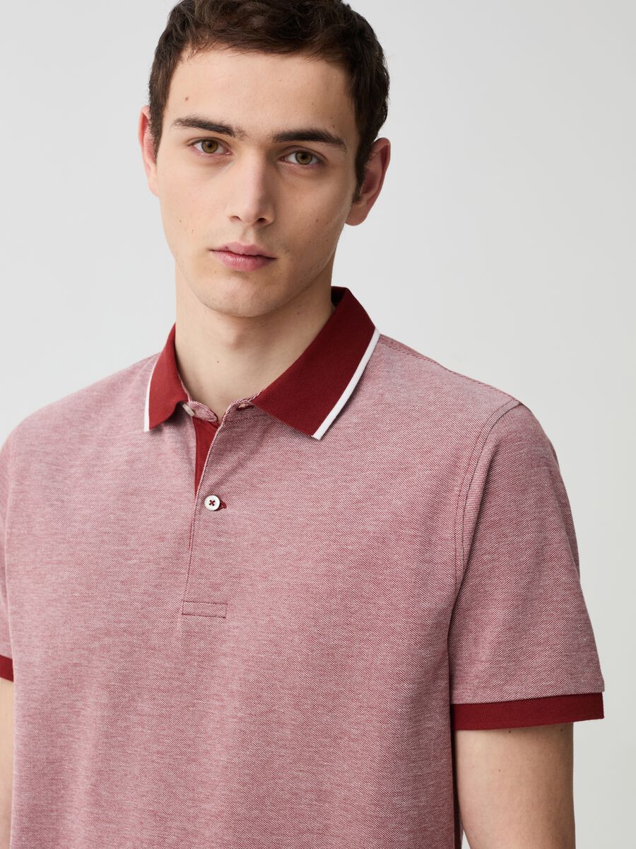 Piquet polo shirt with jacquard weave_1