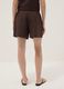 Brown regular-fit shorts in a viscose, cotton and linen blend_3