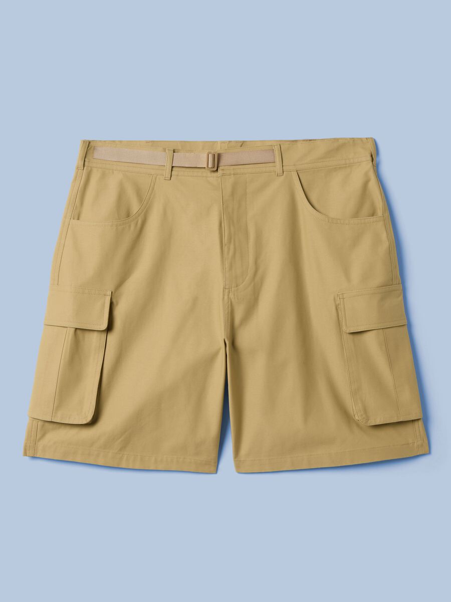ALTAVIA SAILING beige pure cotton cargo shorts_4