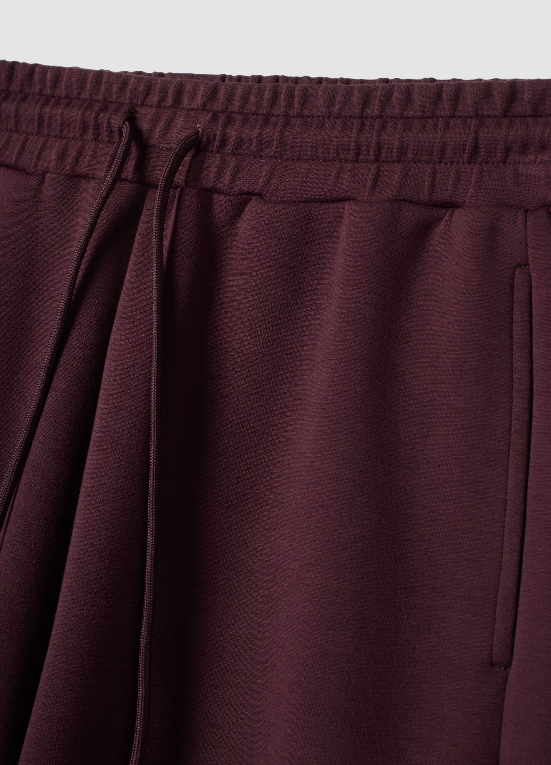 Pantaloni viola wide leg in modal elasticizzato con coulisse