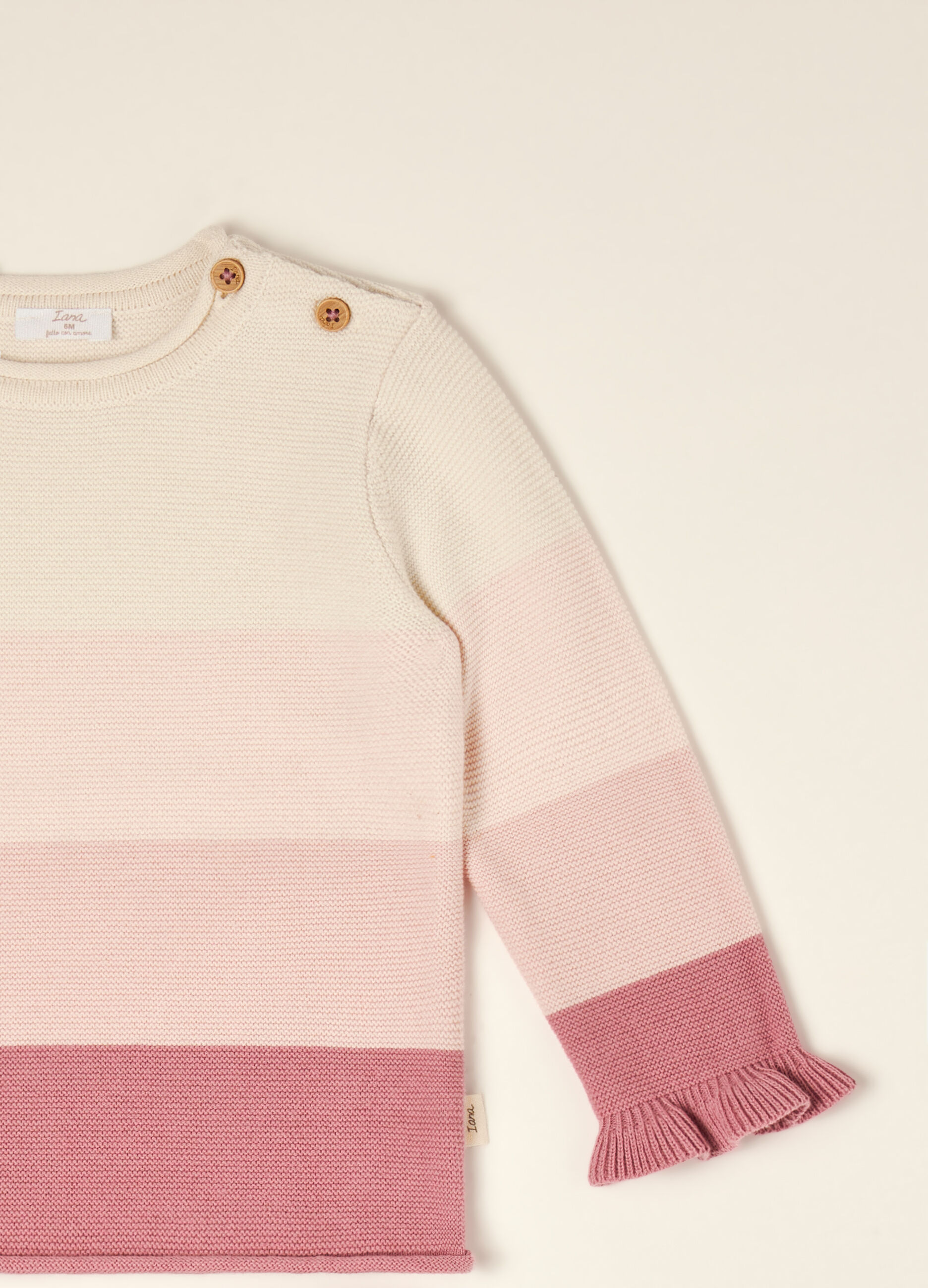 Conjunto rosa em puro algod&atilde;o com camisola de malha e cal&ccedil;as