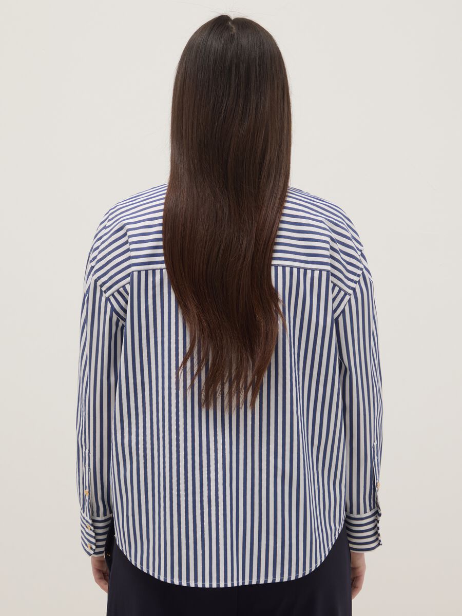 Multicoloured stripe cotton blend shirt regular fit with buttons_2