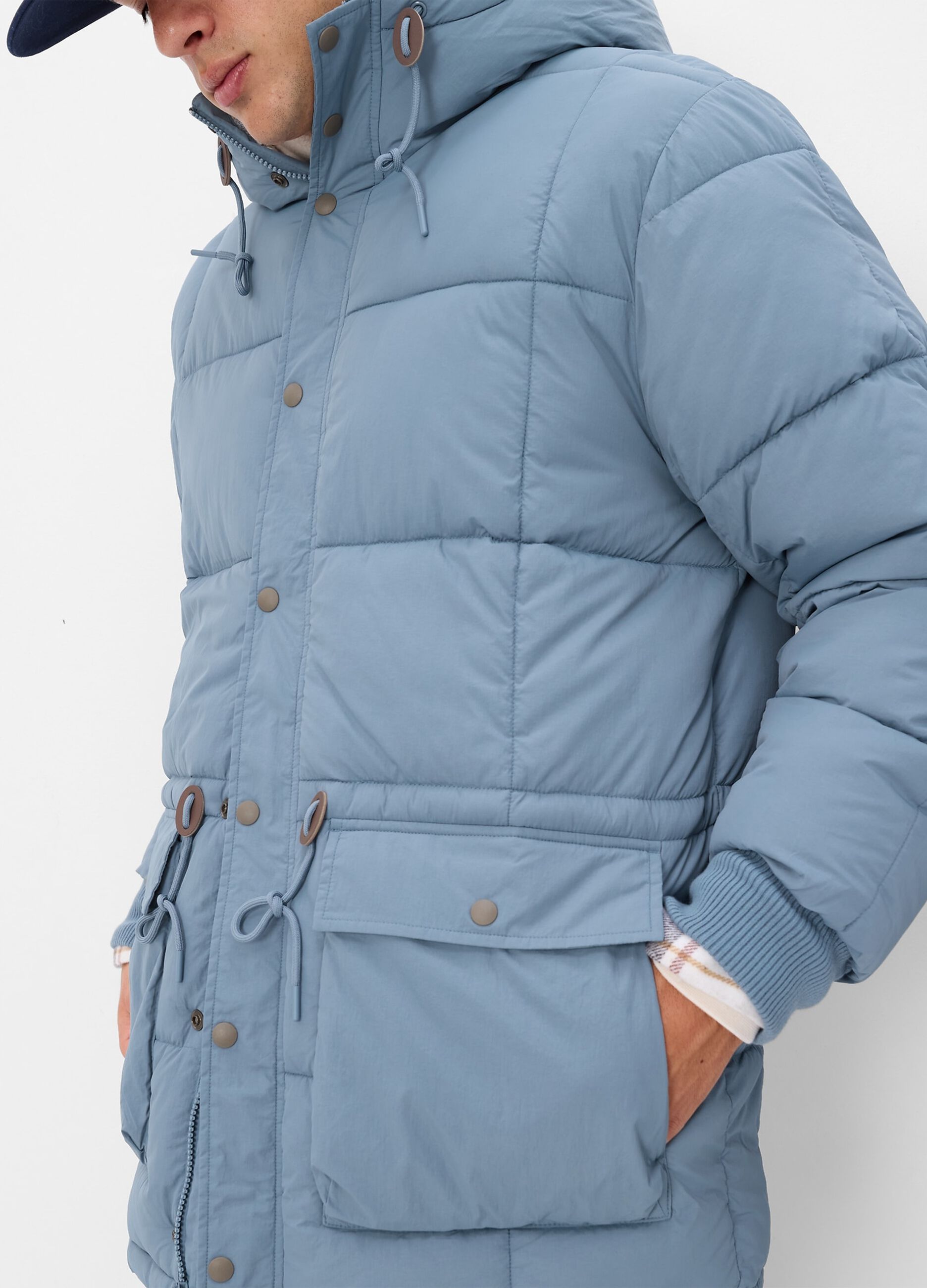 Quilted parka with sherpa lining