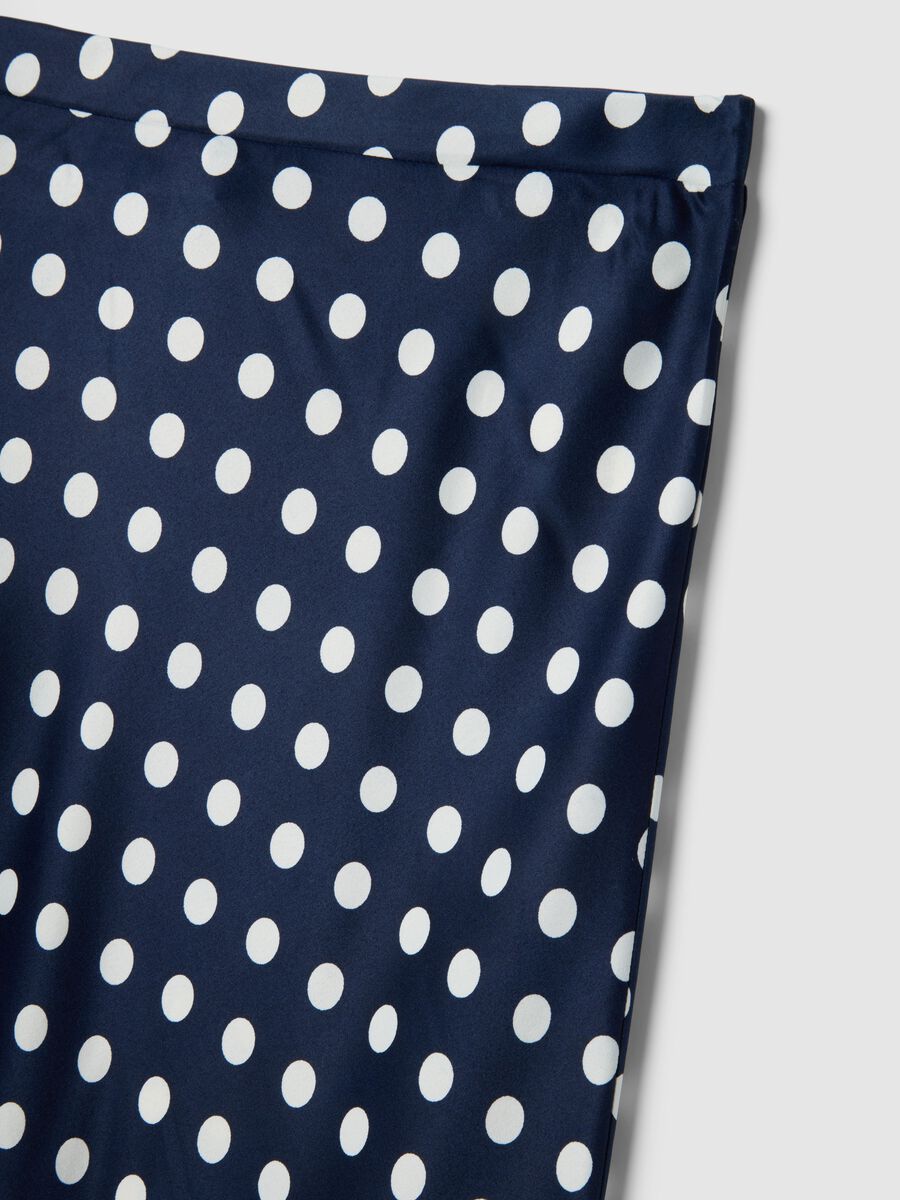 Long pure cotton skirt with multicoloured polka dots, regular fit_5