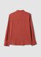 Red pure viscose shirt with neck bow, regular fit_6