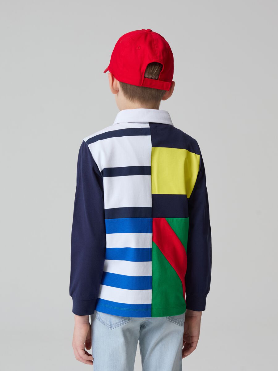 Colourblock polo shirt with patch_2