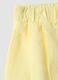 Yellow pure cotton regular fit girls' shorts with bow_3