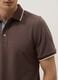 Brown pure cotton polo shirt with classic collar_3