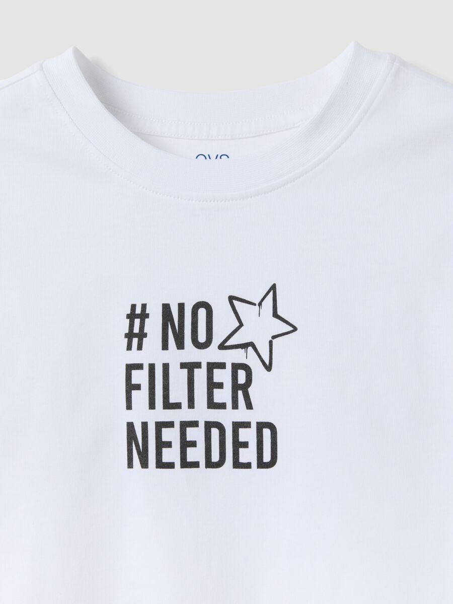Wei&szlig;es T-Shirt aus reiner Bio-Baumwolle mit Print f&uuml;r M&auml;dchen_2